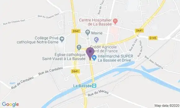 Localisation CIC Agence de La Bassée