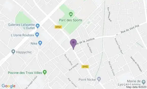 Localisation CIC Agence de Lys lez Lannoy