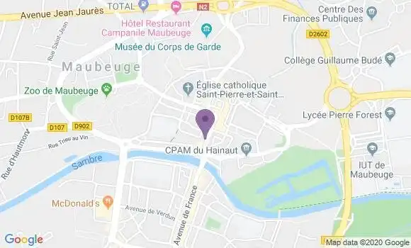 Localisation CIC Agence de Maubeuge
