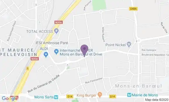 Localisation CIC Agence de Mons en Baroeul