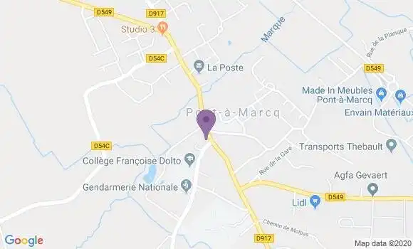 Localisation CIC Agence de Pont à Marcq