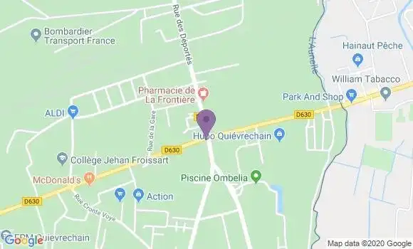 Localisation CIC Agence de Quiévrechain