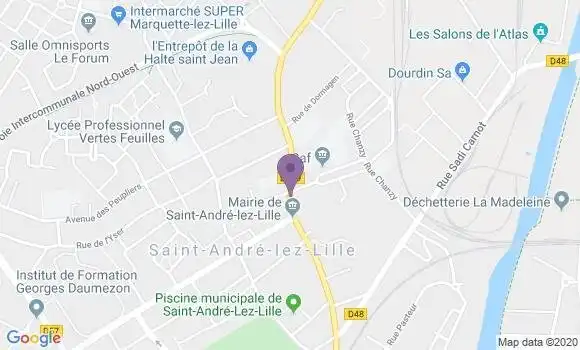 Localisation CIC Agence de Saint André lez Lille