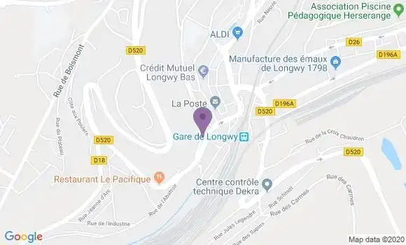 Localisation Société Générale Agence de Longwy Bas