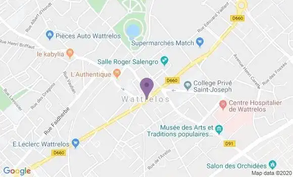 Localisation CIC Agence de Wattrelos