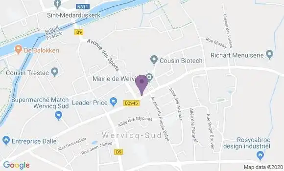 Localisation CIC Agence de Wervicq Sud