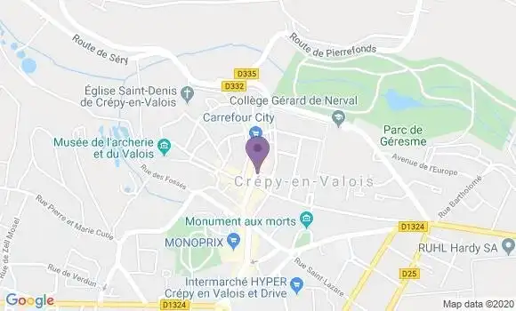 Localisation CIC Agence de Crépy en Valois