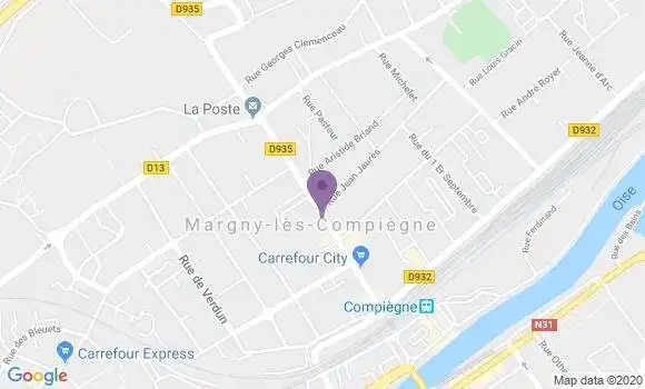 Localisation CIC Agence de Margny lès Compiègne