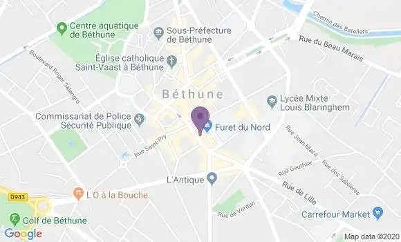 Localisation CIC Agence de Béthune