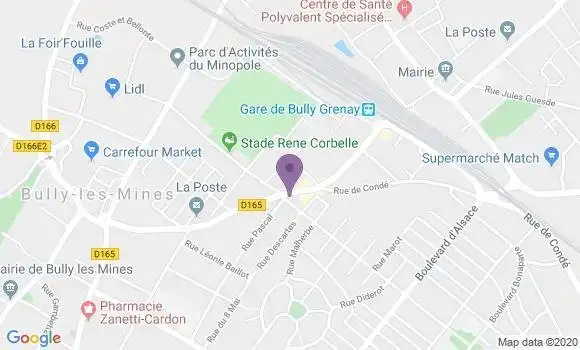 Localisation CIC Agence de Bully les Mines