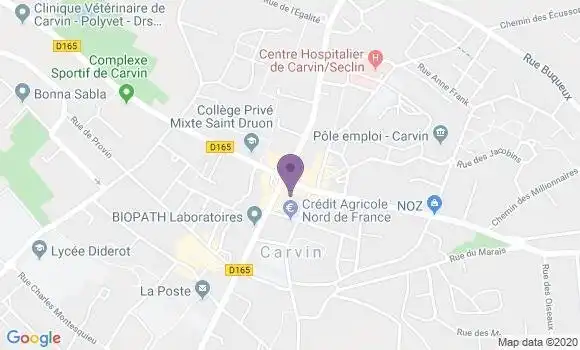Localisation CIC Agence de Carvin