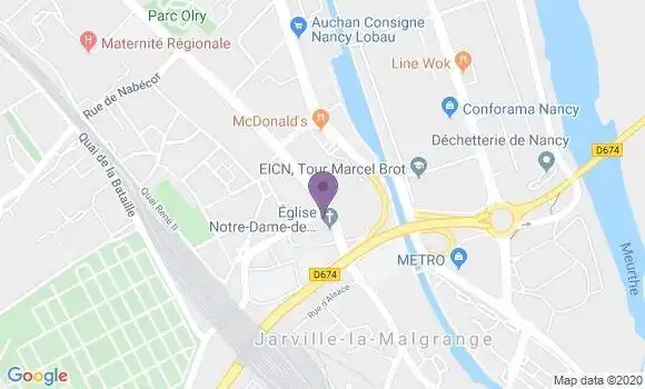 Localisation Société Générale Agence de Nancy Bonsecours