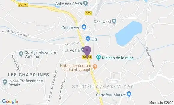 Localisation CIC Agence de Saint Eloy lès Mines