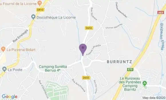 Localisation CIC Agence de Bidart