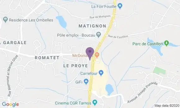 Localisation CIC Agence de Boucau