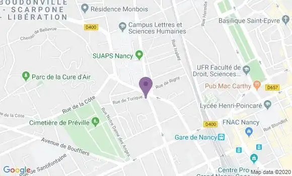 Localisation Société Générale Agence de Nancy God de Bouillon