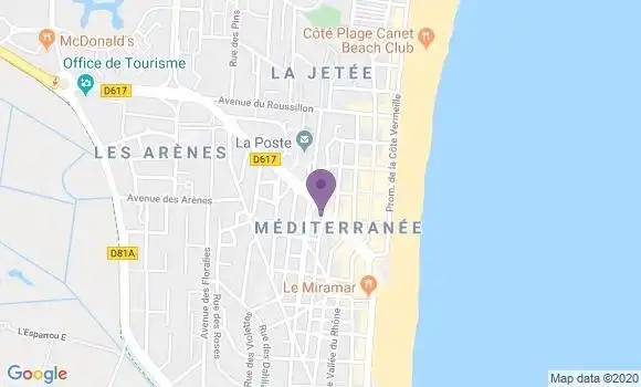 Localisation CIC Agence de Canet en Roussillon