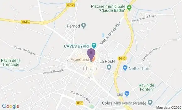Localisation CIC Agence de Thuir