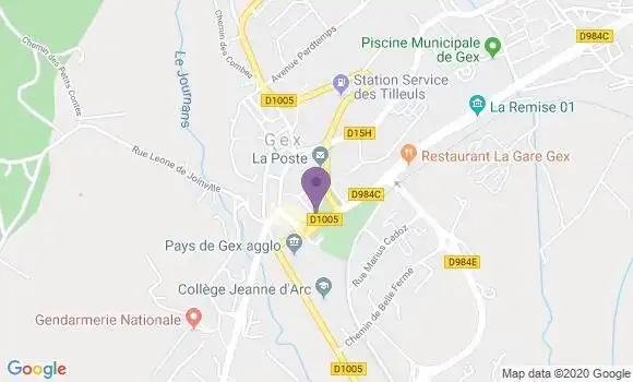 Localisation Société Générale Agence de Gex