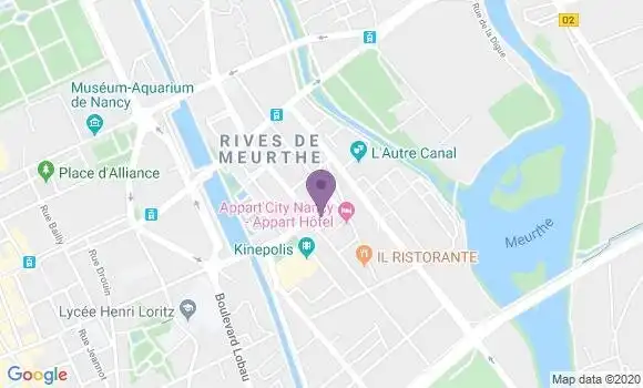 Localisation Société Générale Agence de Nancy Rive de Meurthe