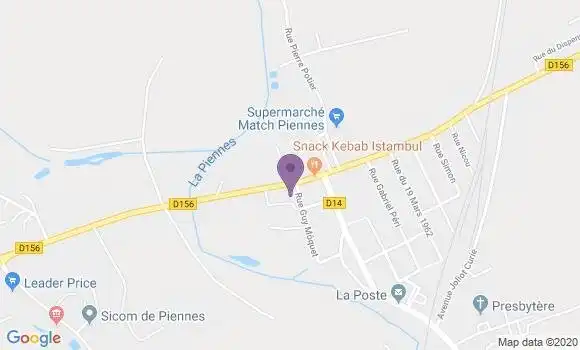 Localisation Société Générale Agence de Piennes Tucquegnieux