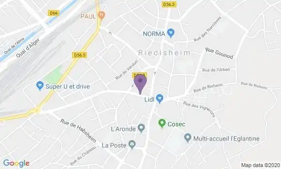 Localisation CIC Agence de Riedisheim