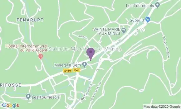Localisation CIC Agence de Sainte Marie aux Mines