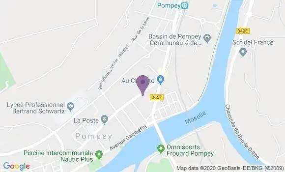 Localisation Société Générale Agence de Pompey