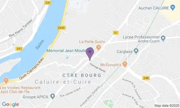 Localisation CIC Agence de Caluire
