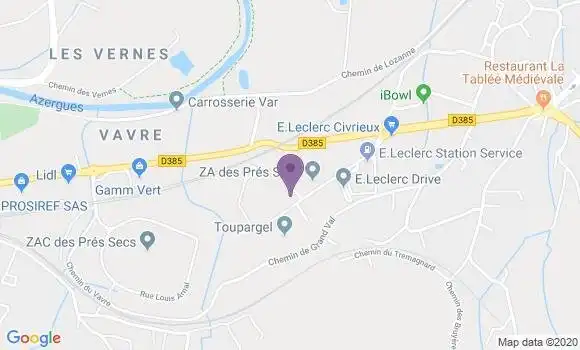 Localisation CIC Agence de Civrieux d
