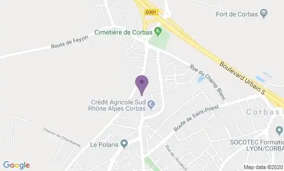 Localisation CIC Agence de Corbas Village