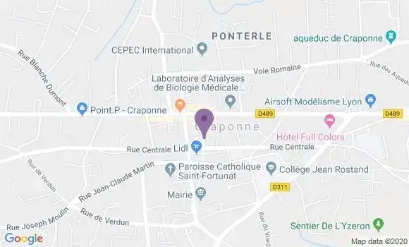 Localisation CIC Agence de Craponne