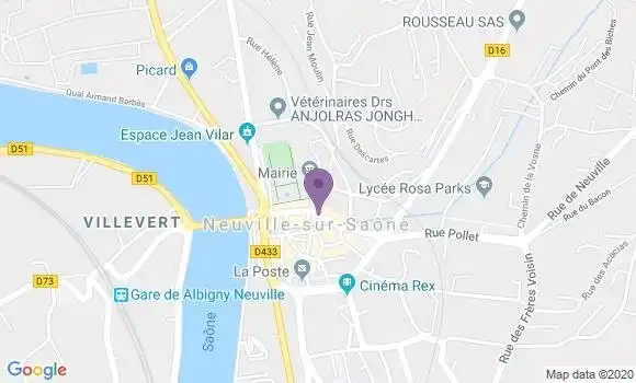 Localisation CIC Agence de Neuville sur Saône