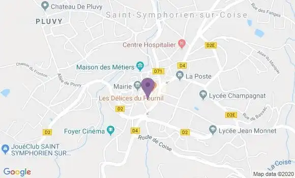 Localisation CIC Agence de Saint Symphorien sur Coise