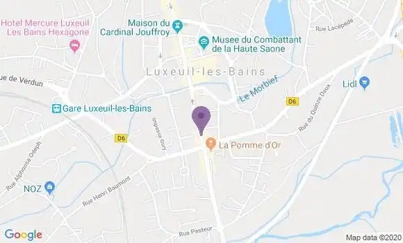 Localisation CIC Agence de Luxeuil les Bains