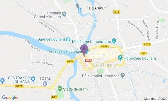 Localisation CIC Agence de Louhans
