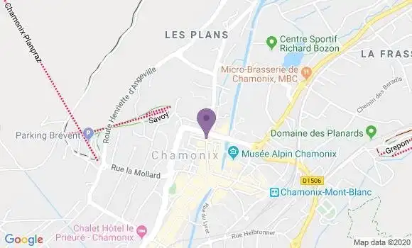 Localisation CIC Agence de Chamonix