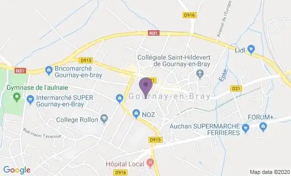 Localisation CIC Agence de Gournay en Bray