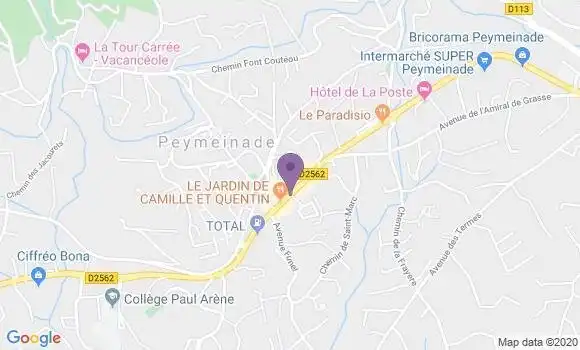 Localisation Société Générale Agence de Peymeinade
