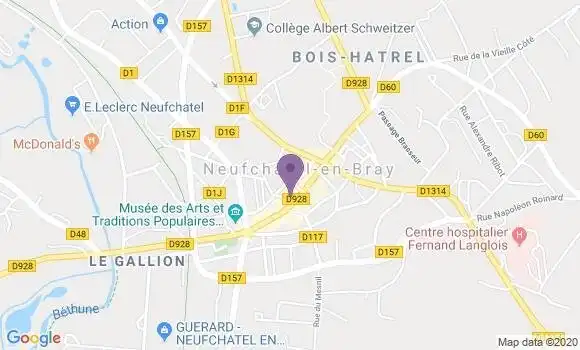 Localisation CIC Agence de Neufchâtel en Bray