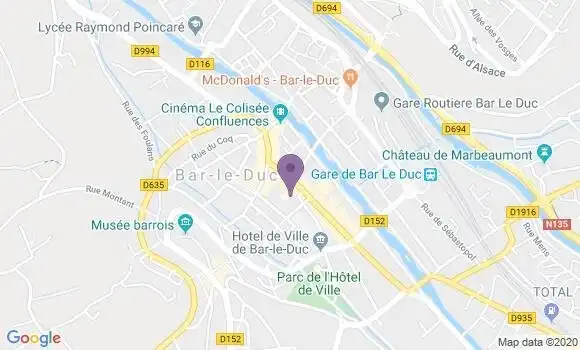 Localisation Société Générale Agence de Bar le Duc
