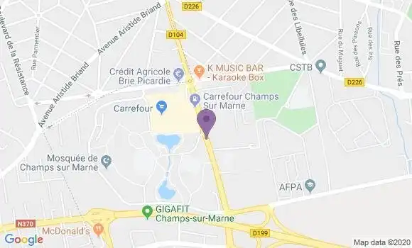 Localisation CIC Agence de Champs sur Marne