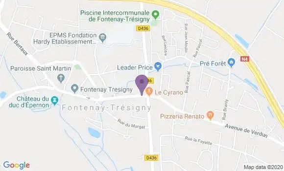 Localisation CIC Agence de Fontenay Trésigny