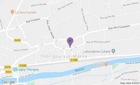 Localisation CIC Agence de Thorigny sur Marne