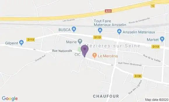 Localisation CIC Agence de Mezières sur Seine