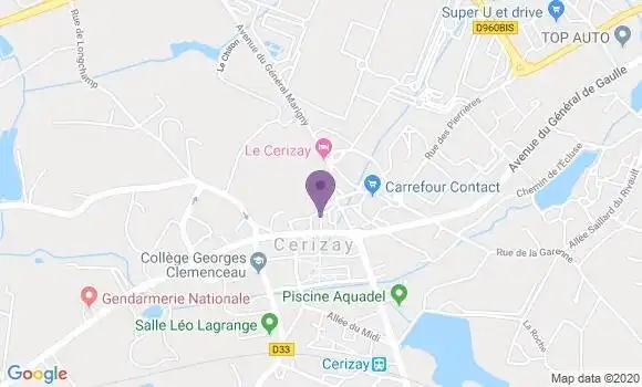 Localisation CIC Agence de Cerizay
