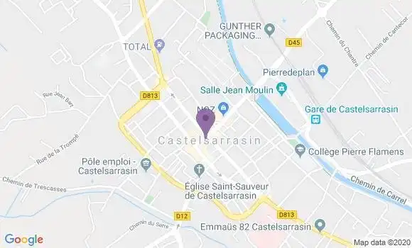 Localisation CIC Agence de Castelsarrasin