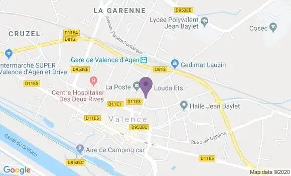Localisation CIC Agence de Valence d