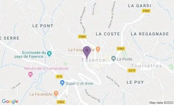 Localisation CIC Agence de Fayence