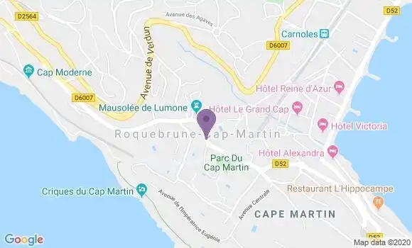 Localisation Société Générale Agence de Roquebrune Cap Martin